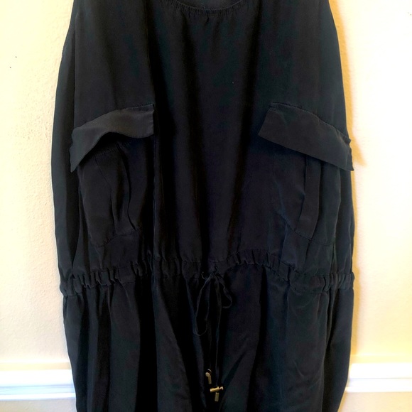 Black Silk Bathing Suit Cover Up Tank Sun Dress - Picture 3 of 7